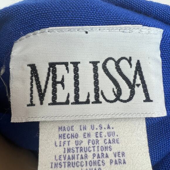 Melissa (14) Womens American VINTAGE 80's Blue Button Up Sheath Midi Dress - Picture 8 of 10